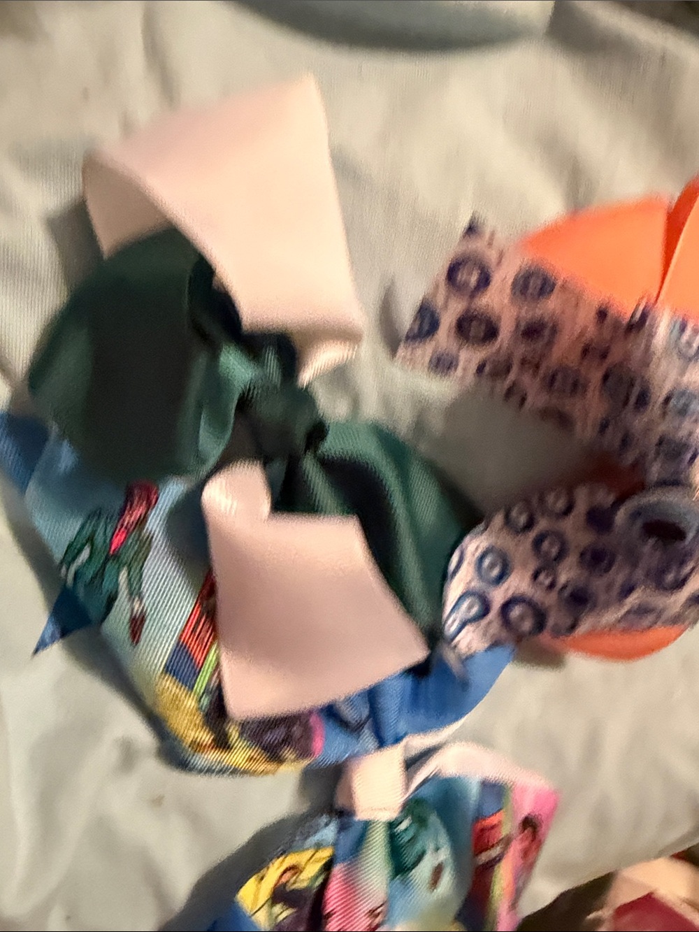 Colorful Hair Bow Set - Pink, Teal, Blue, Orange